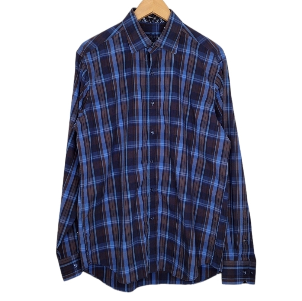 Bugatchi Uomo Classic Fit Men's Plaid Casual Button Down Shirt